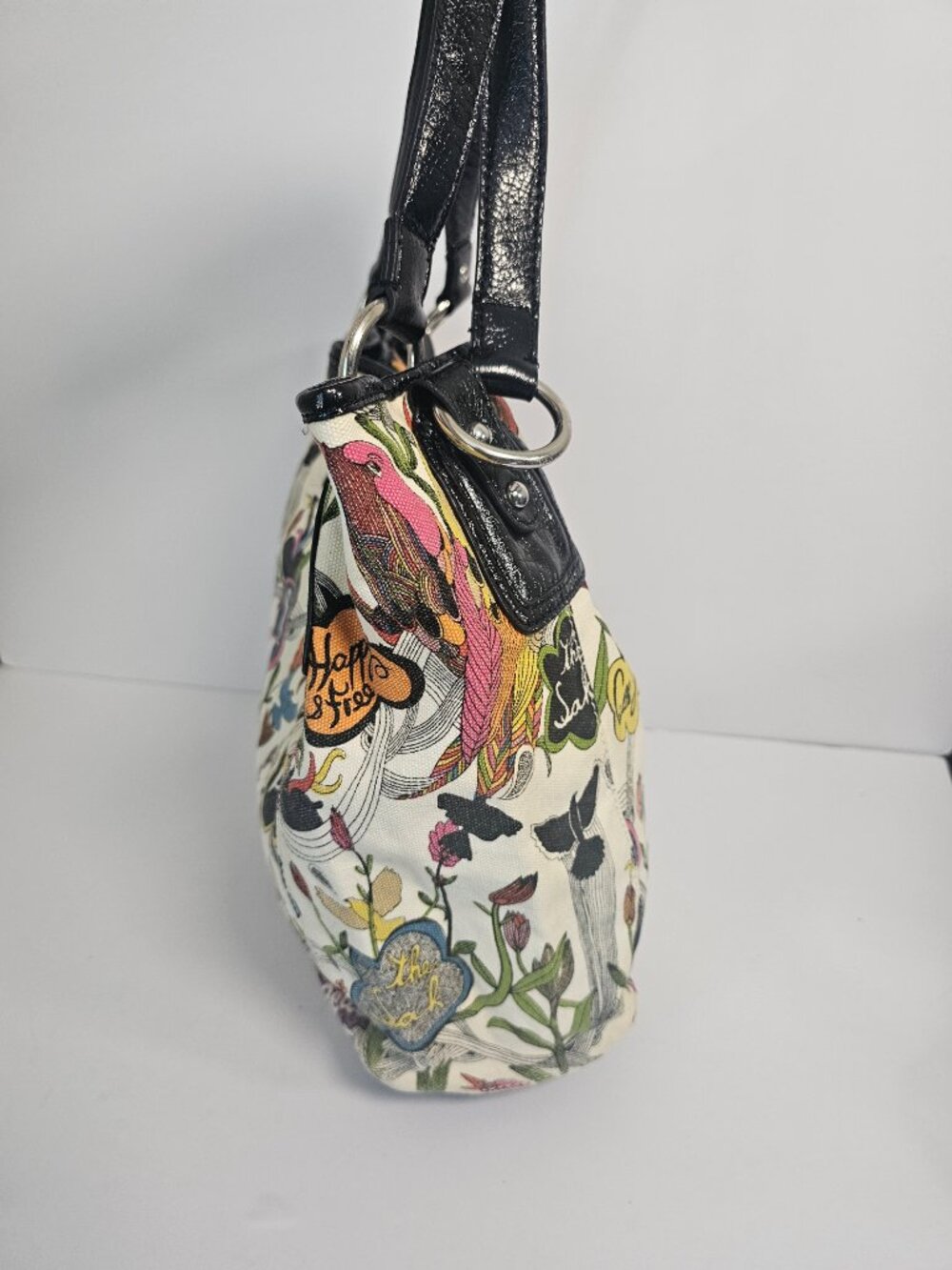The Sak Bag Shoulder Peace Floral Canvas Boho Casual - Picture 3 of 11